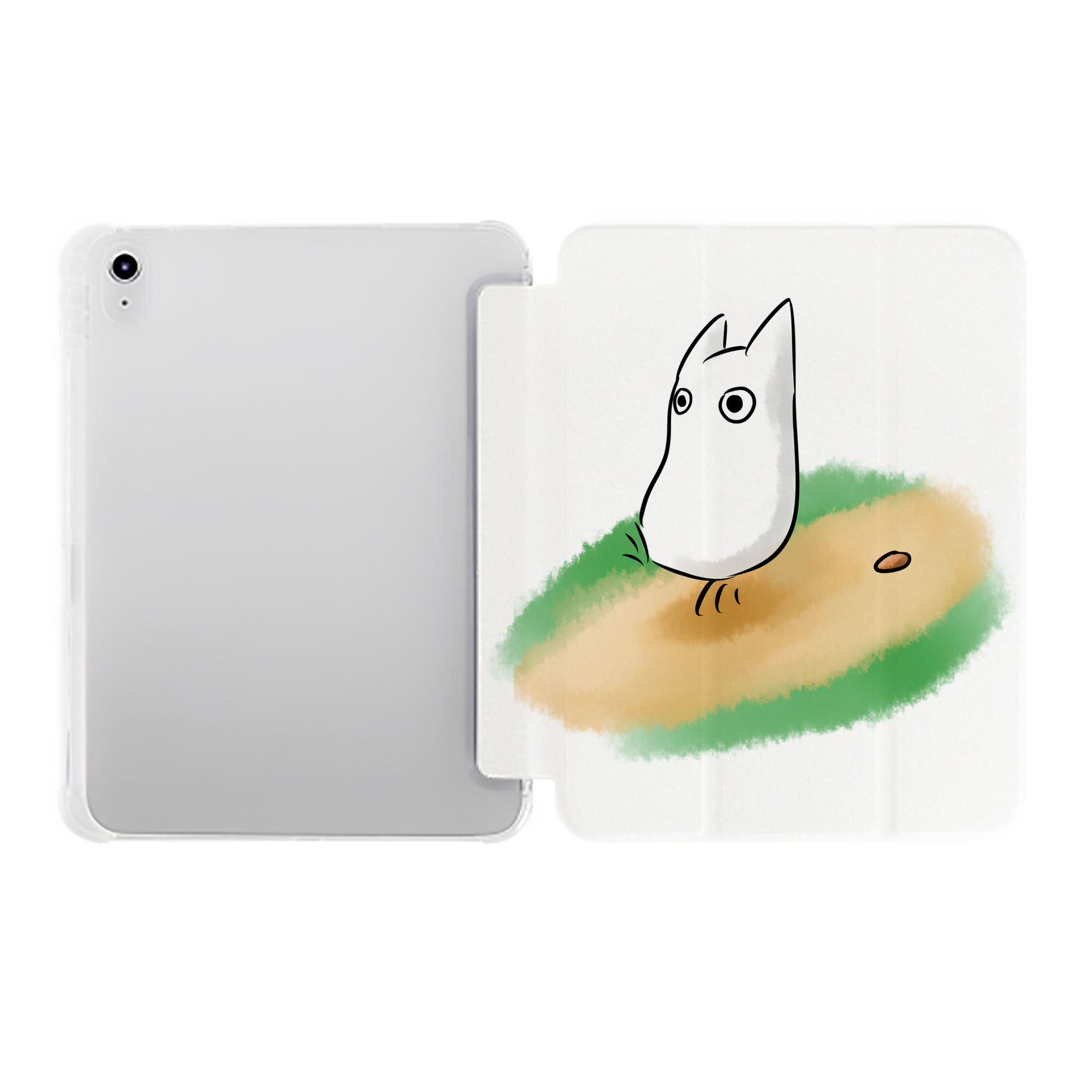 （画像用） となりのトトロ 草壁メイ 草壁サツキ My Neighbor Totoro Satsuki Kusakabe Mei Kusakabe IPad ケース ペン収納付き 三つ折りスタンド PUレザー×シリコン 対応機種9.5/10.5/10.9インチ
